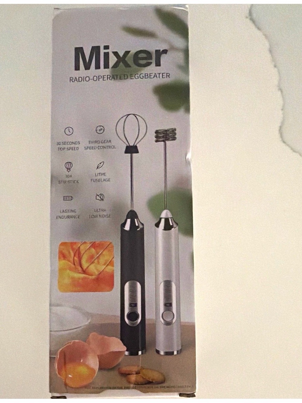 Mixer Radio-Operated Eggbeater Handheld Whisk - Black